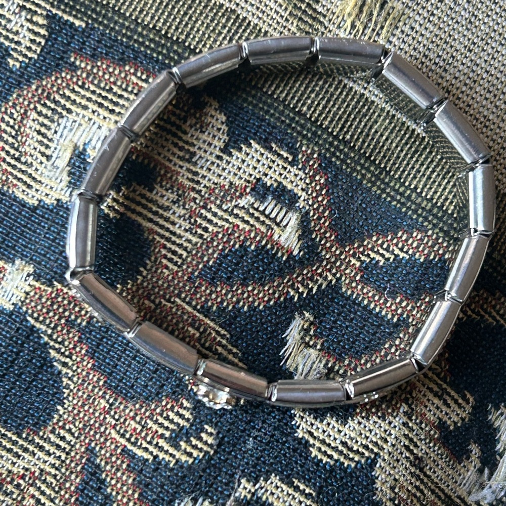 Disney Brand Stainless Steel Stretch Bracelet W/Mickey & Tinker Bell Charms - Picture 3 of 6